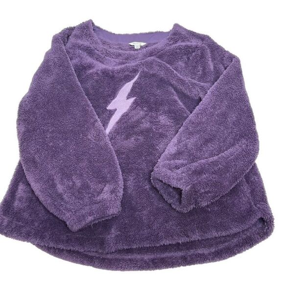 Wildfox purple lightning bolt fleece lounge top size L - Picture 8 of 14